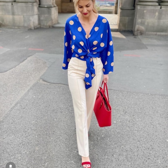 ZARA Polka Dot Blouse - Picture 6 of 12